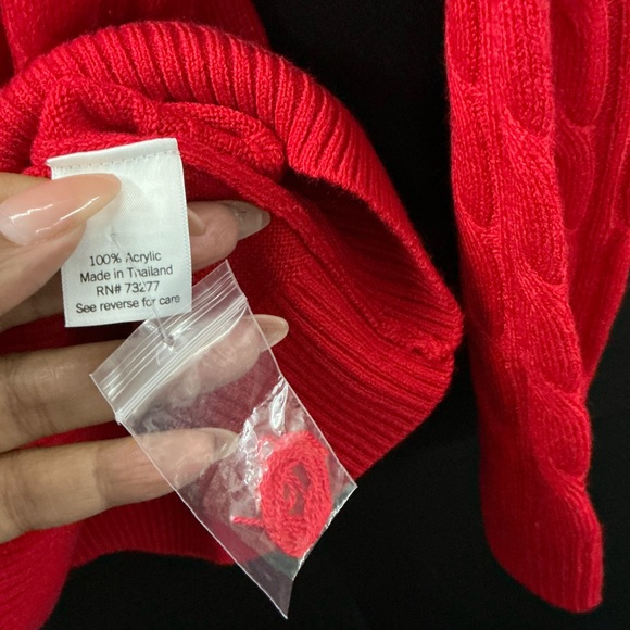 Croft & Barrow Red Cable Knit Sweater XXL | Classic Crewneck Pullover - Picture 3 of 4